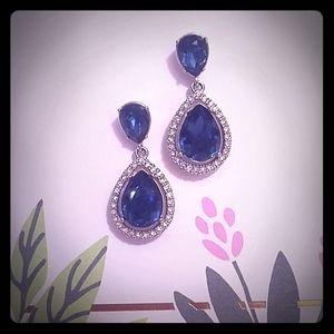 Givenchy Sapphire Blue Crystal Earrings